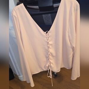 Peach color long sleeve plus size